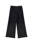 Jeans per bambina Monnalisa Kids in denim nero con decorazione con strass 79H400 8043 0031 MONNALISA KIDS 