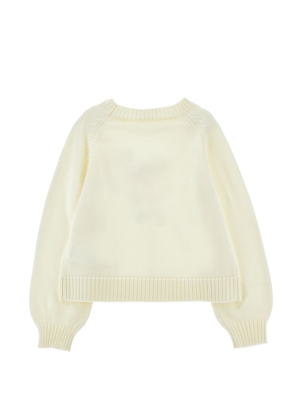 Maglione per bambina Monnalisa Kids bianco con stampa grafica floreale 79H600 8062 0001 MONNALISA KIDS 