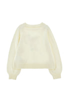 Maglione per bambina Monnalisa Kids bianco con stampa grafica floreale 79H600 8062 0001 MONNALISA KIDS 