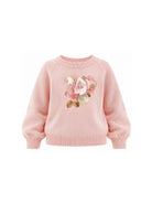 Maglione per bambina Monnalisa Kids rosa con stampa grafica floreale 79H600 8062 0091 MONNALISA KIDS 