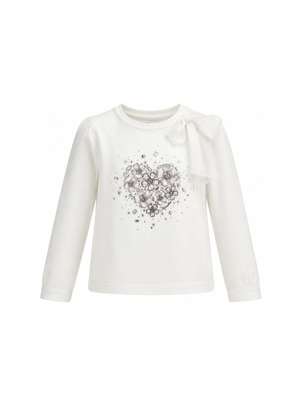 T-shirt per bambina Monnalisa Kids bianca con stampa grafica sul davanti 79H605 8079 0001 MONNALISA KIDS 