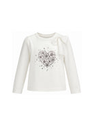 T-shirt per bambina Monnalisa Kids bianca con stampa grafica sul davanti 79H605 8079 0001 MONNALISA KIDS 