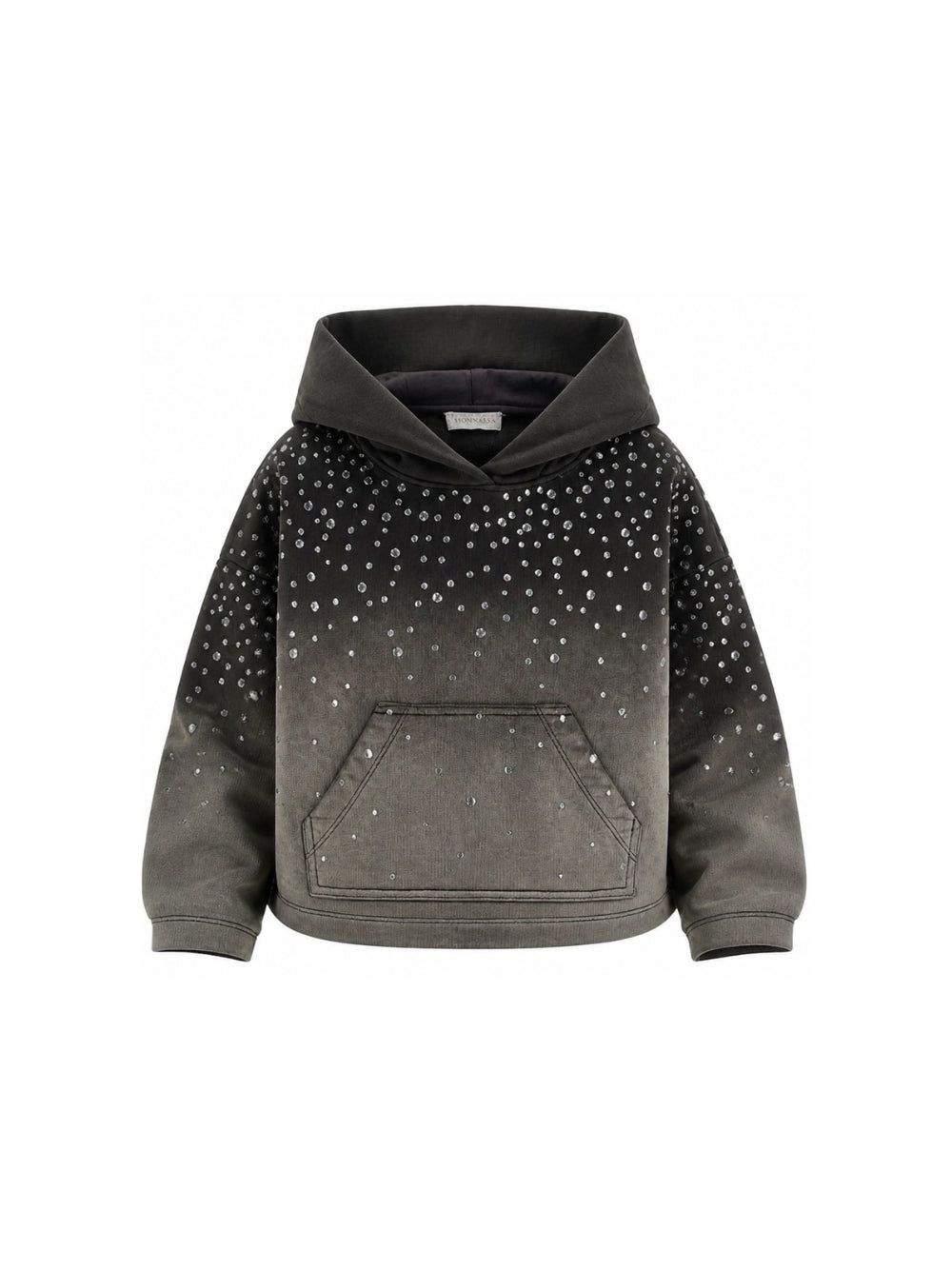 Felpa per bambina Monnalisa Kids grigia con decorazione con strass 79H609 8702 0030 MONNALISA KIDS 