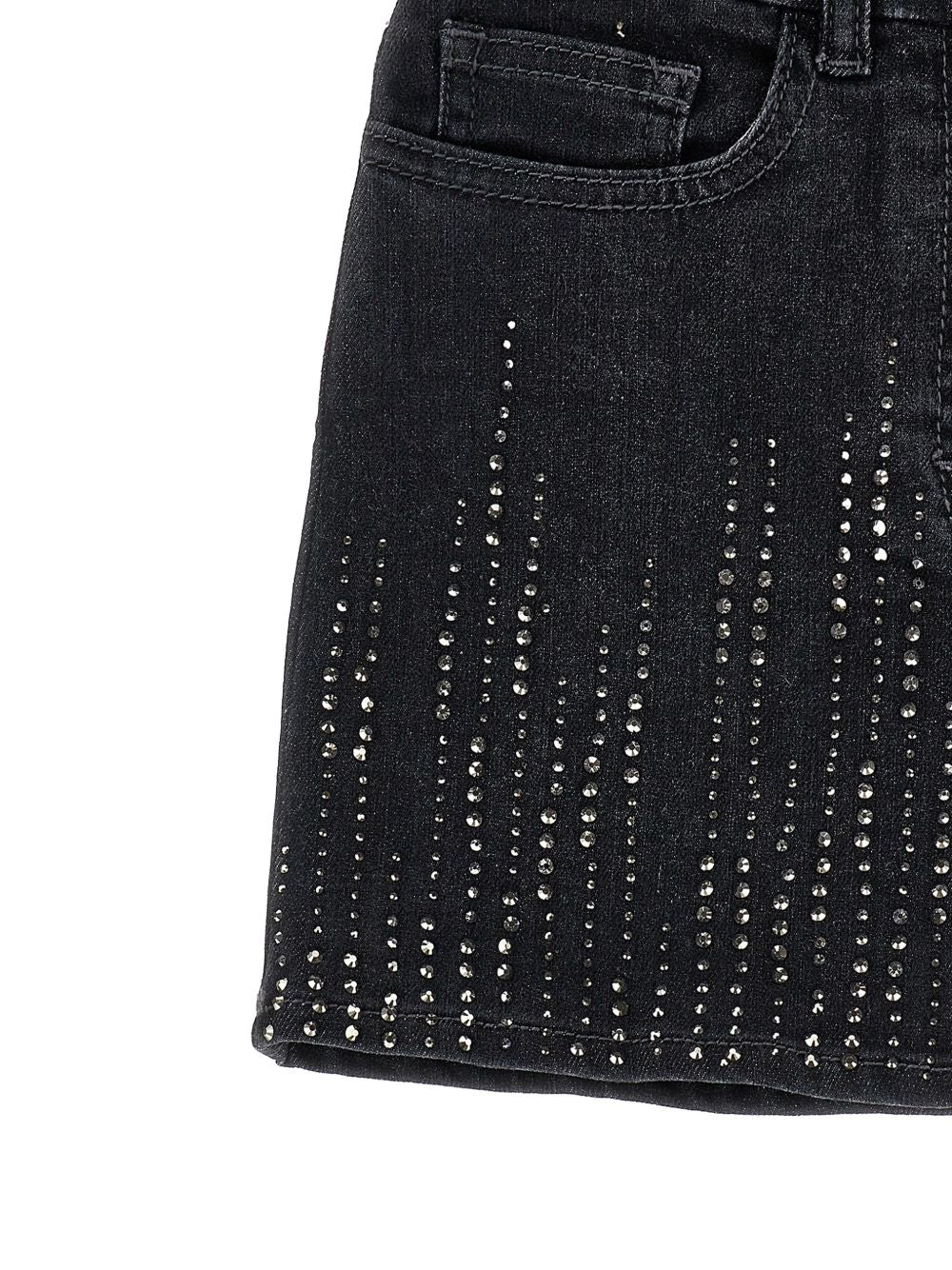 Gonna per bambina Monnalisa Kids nera con texture denim 79H701 8043 0031 MONNALISA KIDS 