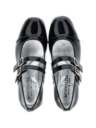 Ballerine per bambina Monnalisa Kids nere con tacco largo con glitter 87H000 8770 0050 MONNALISA KIDS 