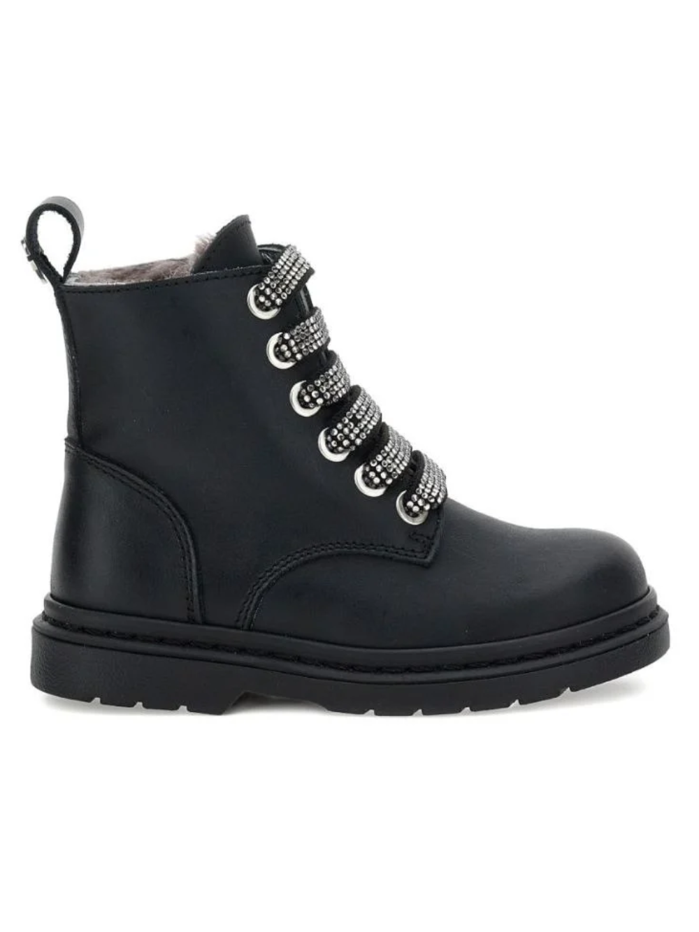 Stivaletti per bambina Monnalisa Kids neri con cinturini con cristalli 8CH001 8782 0050 MONNALISA KIDS 