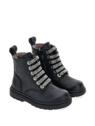 Stivaletti per bambina Monnalisa Kids neri con cinturini con cristalli 8CH001 8782 0050 MONNALISA KIDS 