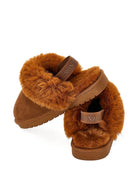 Slippers per bambina Monnalisa Kids marorni con bordo in finta pelliccia 8CH004 8772 0006 MONNALISA KIDS 
