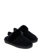 Slippers per bambina Monnalisa Kids nere con bordo in finta pelliccia 8CH004 8772 0050 MONNALISA KIDS 