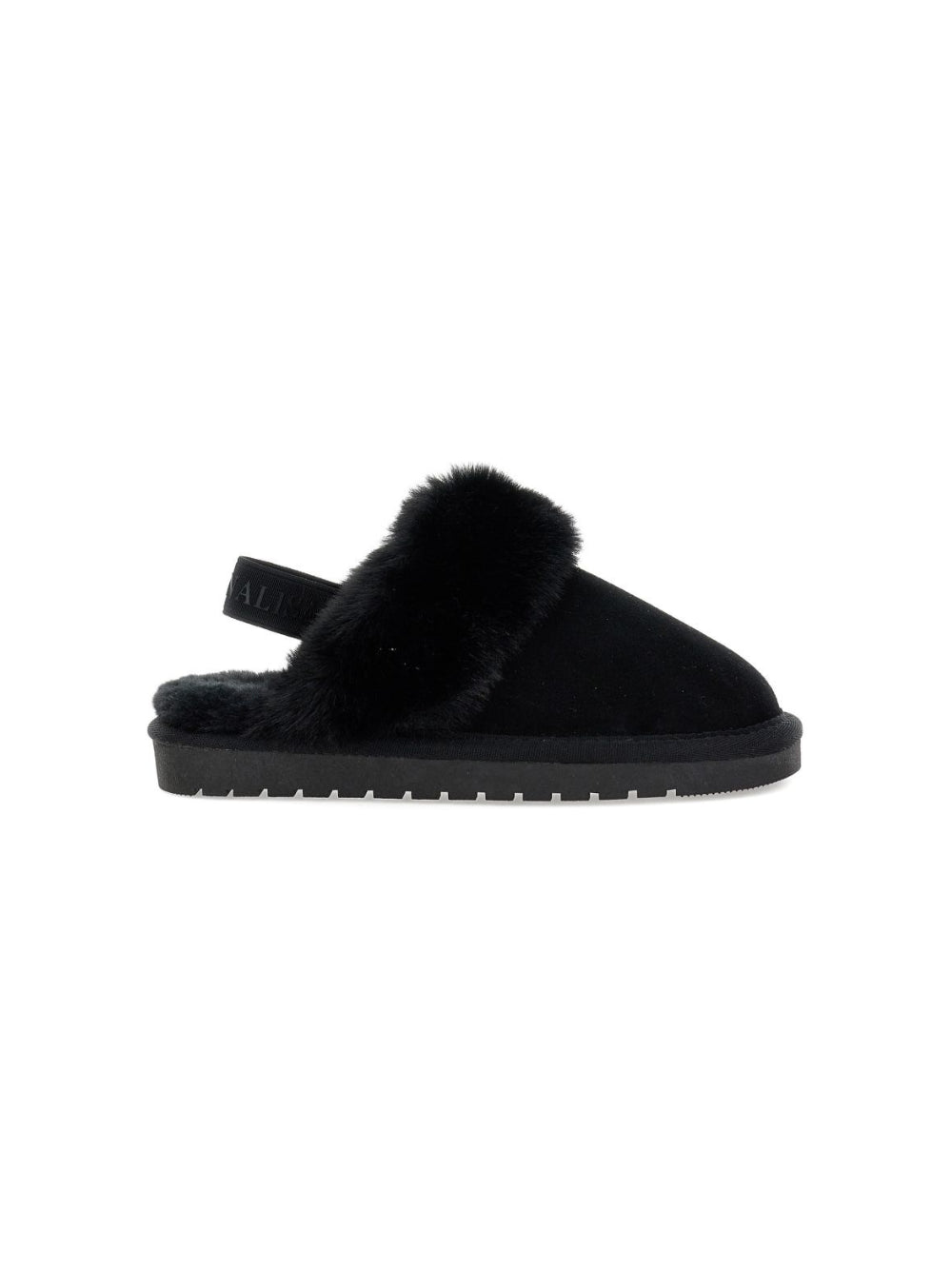 Slippers per bambina Monnalisa Kids nere con bordo in finta pelliccia 8CH004 8772 0050 MONNALISA KIDS 