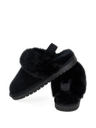 Slippers per bambina Monnalisa Kids nere con bordo in finta pelliccia 8CH004 8772 0050 MONNALISA KIDS 