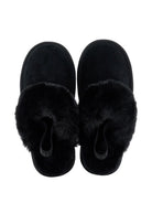 Slippers per bambina Monnalisa Kids nere con bordo in finta pelliccia 8CH004 8772 0050 MONNALISA KIDS 
