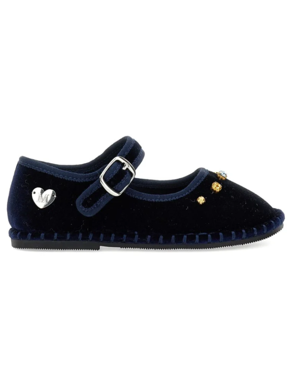 Ballerine per bambina Monnalisa Kids blu navy con dettagli in cristalli 8CH013 8781 0056 MONNALISA KIDS 