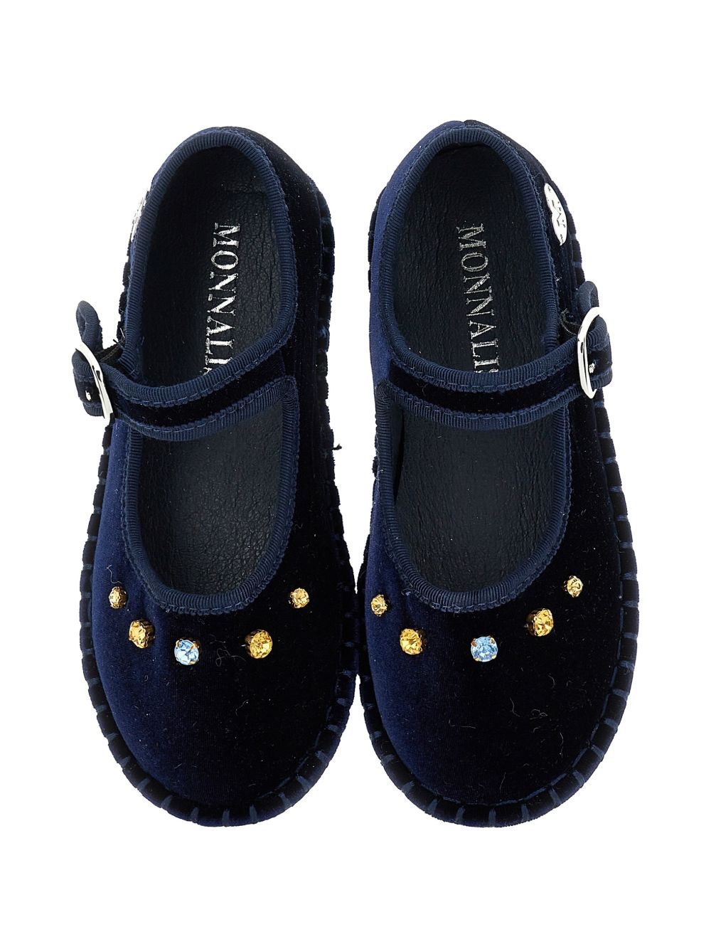 Ballerine per bambina Monnalisa Kids blu navy con dettagli in cristalli 8CH013 8781 0056 MONNALISA KIDS 
