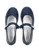 Ballerine per bambina Monnalisa Kids blu con dettaglio fiocco 8CH015 8786 056S MONNALISA KIDS 
