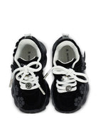 Sneakers per bambina Monnalisa Kids nere con applicazioni fiori in rilievo 8CH018 8789 0050 MONNALISA KIDS 