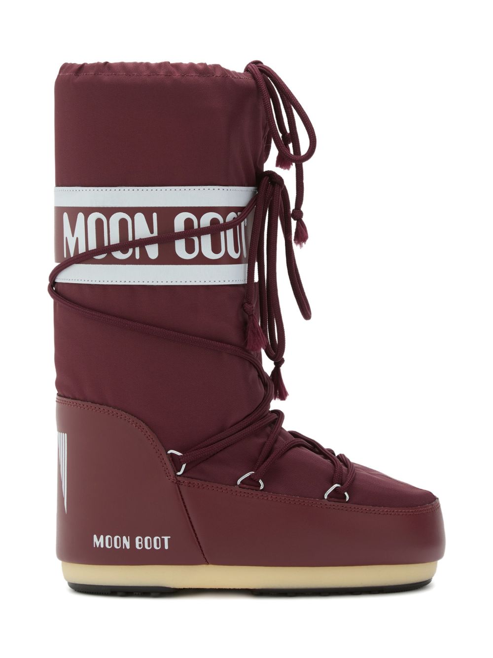 Stivali da neve per bambini Moon Boot borgogna con banda logo 80D1400440 D013 MOON BOOT KIDS 