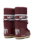 Stivali da neve per bambini Moon Boot borgogna con banda logo 80D1400440 D013 MOON BOOT KIDS 