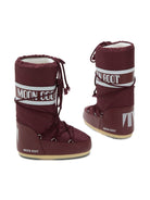 Stivali da neve per bambini Moon Boot borgogna con banda logo 80D1400440 D013 MOON BOOT KIDS 