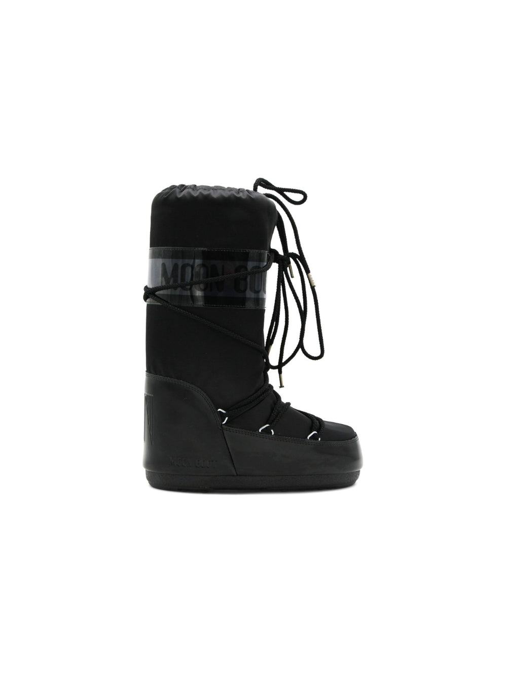 Stivali da neve per bambini Moon Boot Kids neri con occhielli color argento 80D1401680 N001 MOON BOOT KIDS 