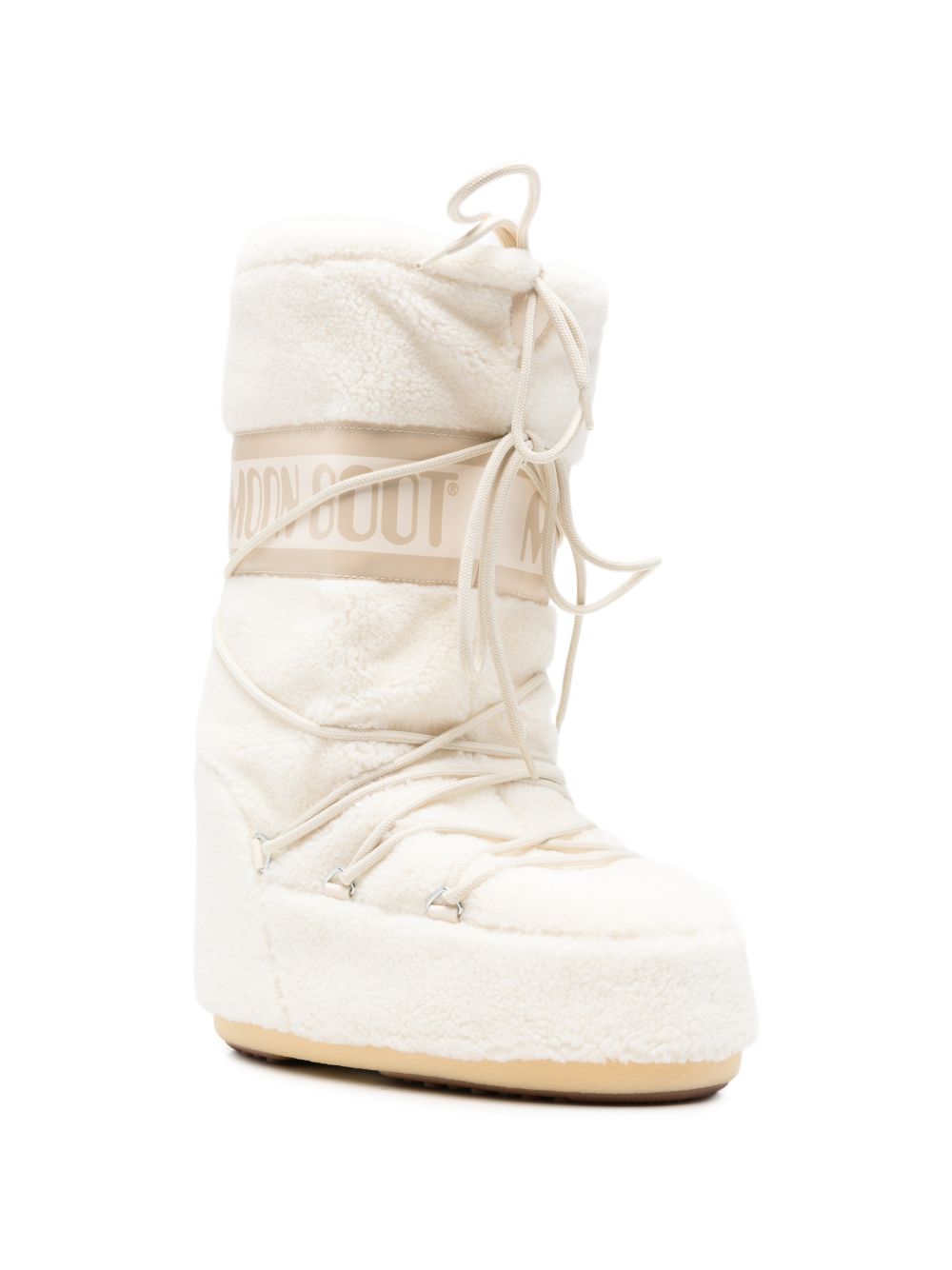Stivali da neve per bambini bianchi con stampa logo Icon 80D1403080 H017 MOON BOOT KIDS 