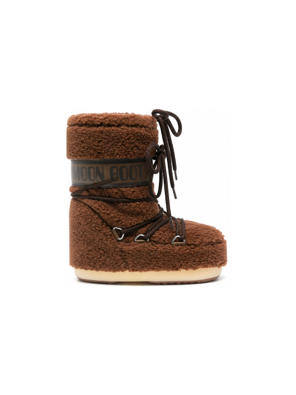 Stivali da neve per bambini Moon Boot Kids marroni con rifinitura in shearling 80D1403080 M004 MOON BOOT KIDS 