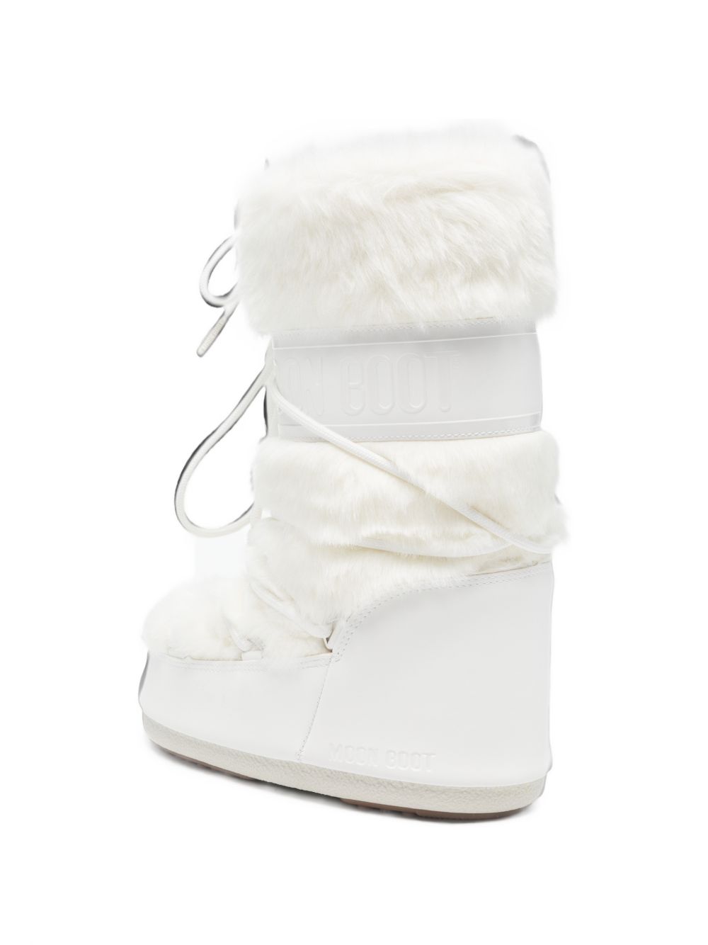 Stivali da neve per bambina Moon Boot Kids bianchi con inserti in pelliccia sintetica 80D1408900 A002 MOON BOOT KIDS 