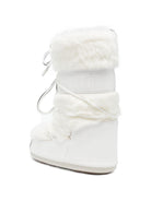 Stivali da neve per bambina Moon Boot Kids bianchi con inserti in pelliccia sintetica 80D1408900 A002 MOON BOOT KIDS 