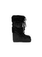 Stivali da neve per bambini Moon Boot Kids neri con inserti in pelliccia 80D1408900 N001 MOON BOOT KIDS 