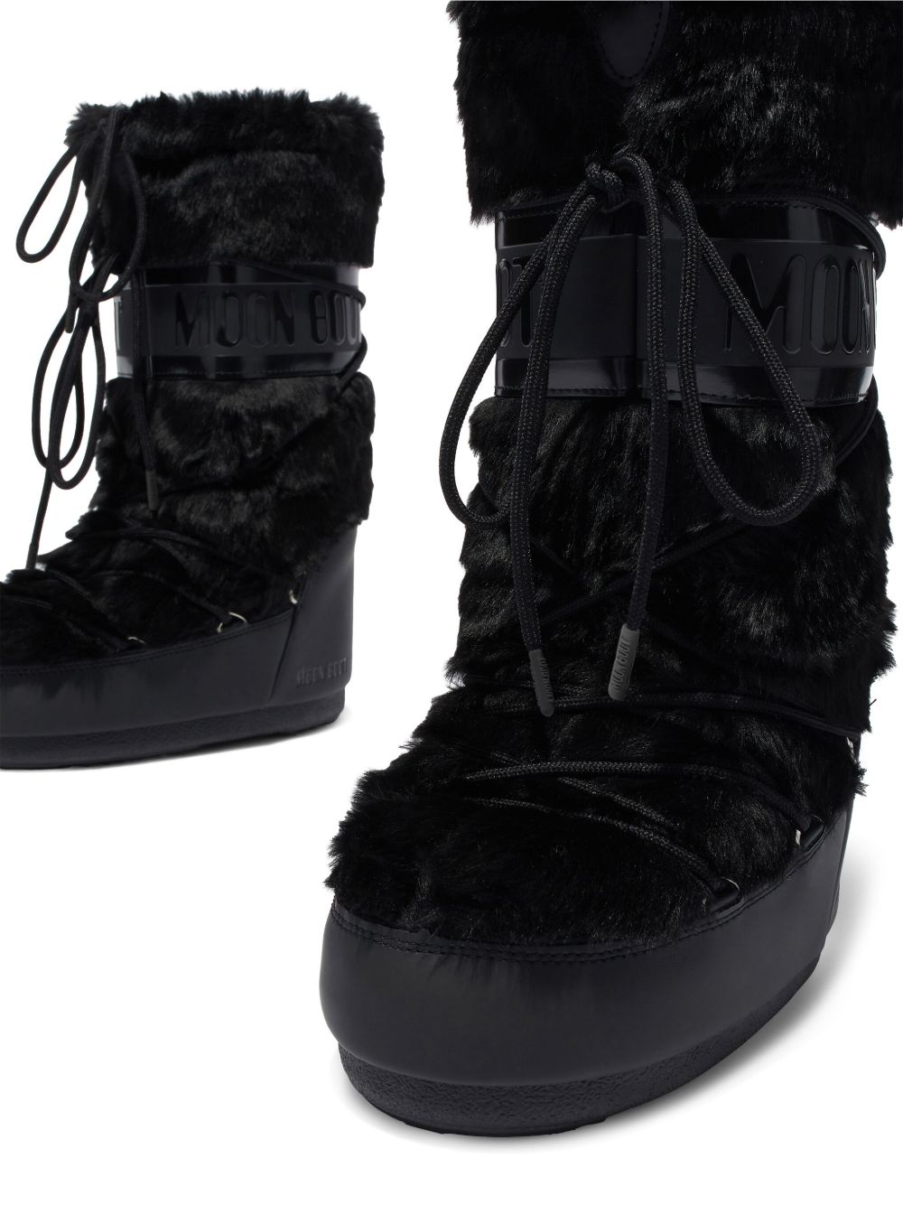 Stivali da neve per bambini Moon Boot Kids neri con inserti in pelliccia 80D1408900 N001 MOON BOOT KIDS 