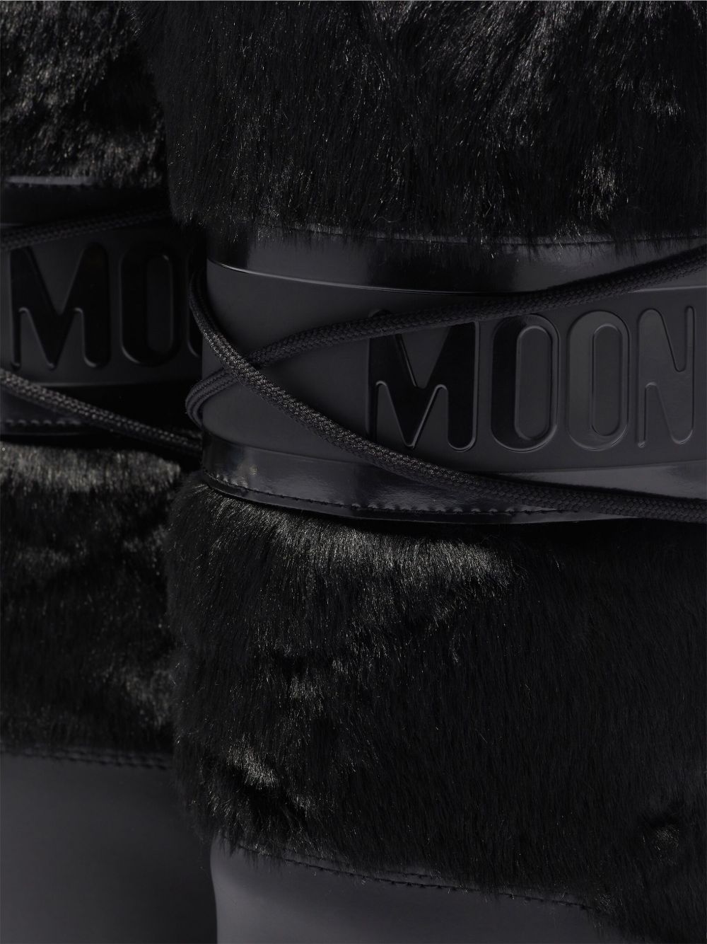 Stivali da neve per bambini Moon Boot Kids neri con inserti in pelliccia 80D1408900 N001 MOON BOOT KIDS 