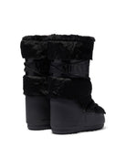 Stivali da neve per bambini Moon Boot Kids neri con inserti in pelliccia 80D1408900 N001 MOON BOOT KIDS 