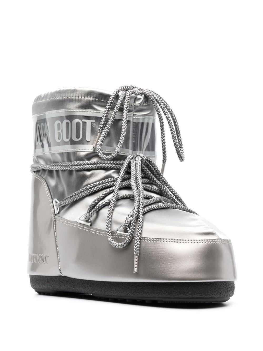 Stivali da neve Icon  per bambini Moon Boot Kids argentati con logo sul tallone 80D1409350 H001 MOON BOOT KIDS 