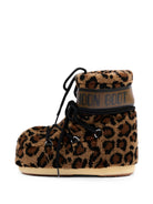 Stivali da neve per bambina Moon Boot Kids marroni con stampa animalier 80D1409960 MM21 MOON BOOT KIDS 