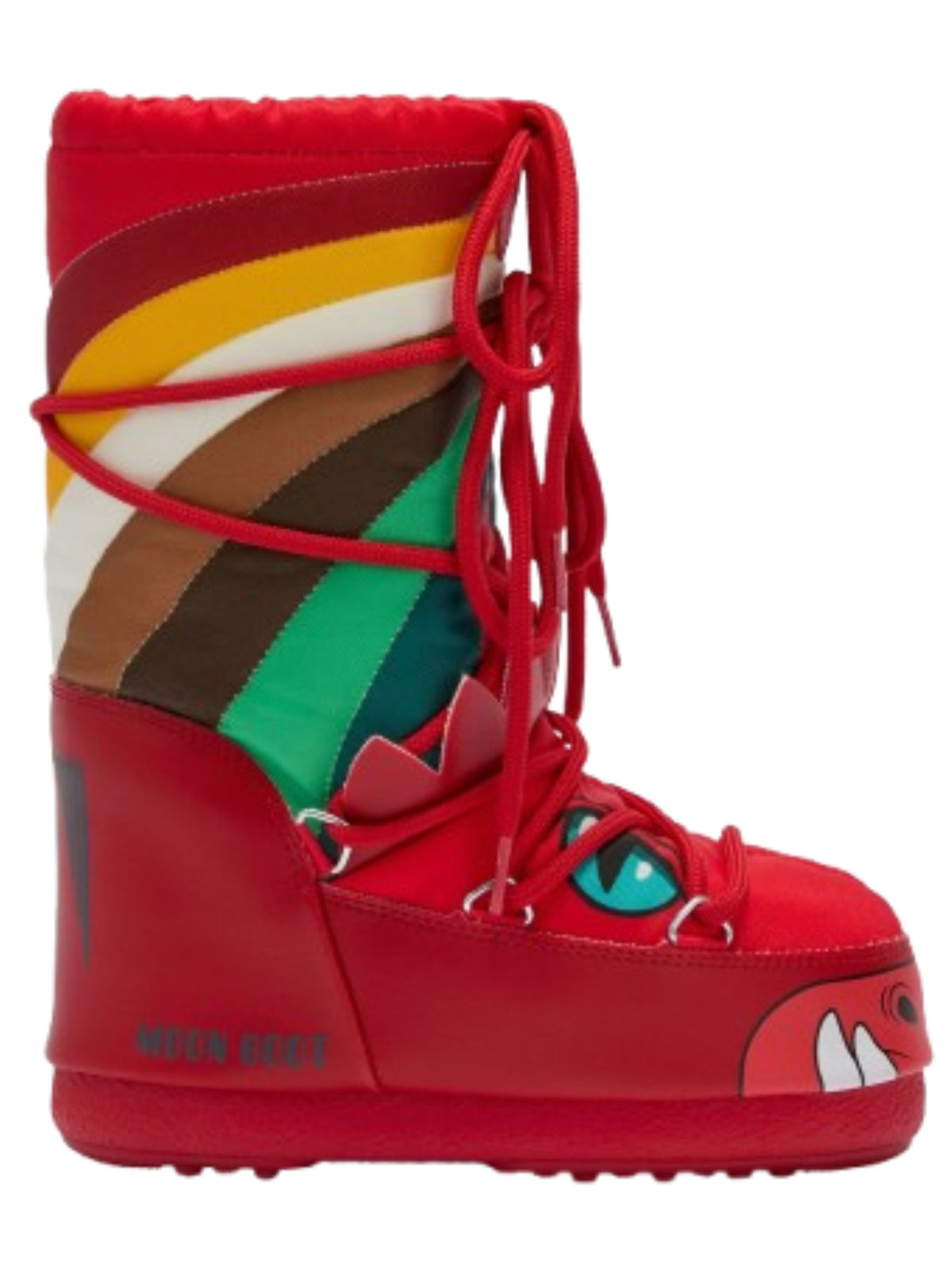 Stivali da neve Icon Dino per bambini Moon Boot Kids rosso con occhielli in metallo color argento 80D3400320 D001 MOON BOOT KIDS 
