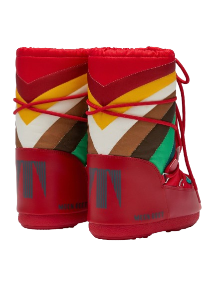 Stivali da neve Icon Dino per bambini Moon Boot Kids rosso con occhielli in metallo color argento 80D3400320 D001 MOON BOOT KIDS 