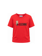 T-shirt per bambina Moschino Kids rossa con stampa Teddy sul davanti H1M060LBA11 50109 MOSCHINO KIDS 