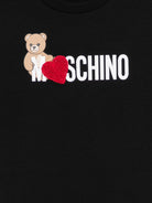T-shirt per bambina Moschino Kids nera con stampa Teddy sul davanti H1M060LBA11 60100 MOSCHINO KIDS 