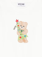 Felpa per bambini Moschino Kids bianca con stampa Teddy Bear sul davanti H5F08VLCA61 10063 MOSCHINO KIDS 