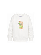 Felpa per bambini Moschino Kids bianca con stampa Teddy Bear sul davanti H5F08VLCA61 10063 MOSCHINO KIDS 