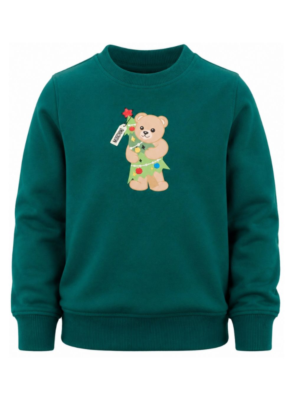 Felpa per bambino Moschino Kids verde con motivo Teddy Bear H5F08VLCA61 30327 MOSCHINO KIDS 