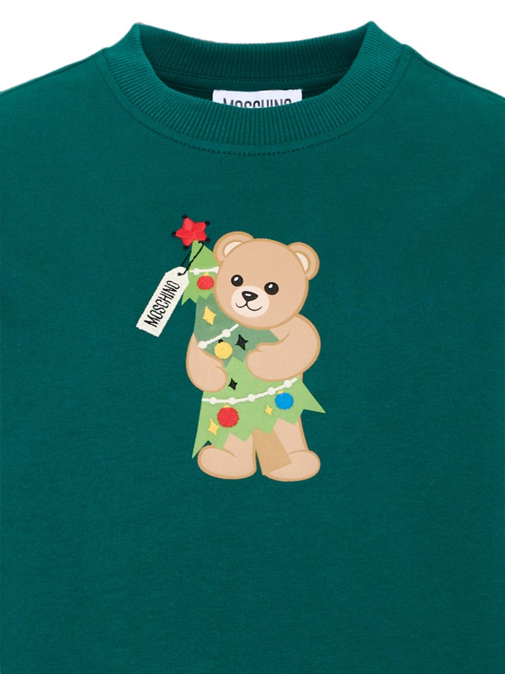Felpa per bambino Moschino Kids verde con motivo Teddy Bear H5F08VLCA61 30327 MOSCHINO KIDS 