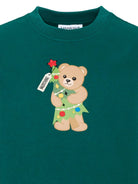 Felpa per bambino Moschino Kids verde con motivo Teddy Bear H5F08VLCA61 30327 MOSCHINO KIDS 