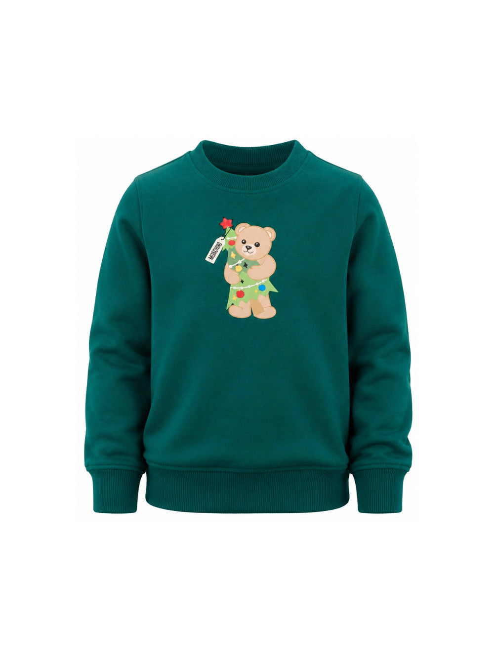 Felpa per bambino Moschino Kids verde con motivo Teddy Bear H5F08VLCA61 30327 MOSCHINO KIDS 