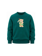 Felpa per bambino Moschino Kids verde con motivo Teddy Bear H5F08VLCA61 30327 MOSCHINO KIDS 
