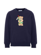 Felpa per bambino Moschino Kids blu con motivoTeddy Bear H5F08VLCA61 40016 MOSCHINO KIDS 