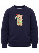 Felpa per bambino Moschino Kids blu con motivo Teddy Bear H5F08VLCA61 40016 MOSCHINO KIDS 