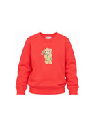 Felpa per bambini Moschino Kids rossa con stampa Teddy con albero di Natale H5F08VLCA61 50109 MOSCHINO KIDS 