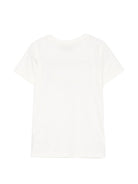 T-shirt per bambini Moschino Kids bianca con stampa grafica popcorn sul davanti H5M058LAA59 10063 MOSCHINO KIDS 