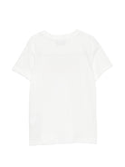 T-shirt per bambini Moschino Kids bianca con stampa grafica con logo H6M058LAA20 10063 MOSCHINO KIDS 